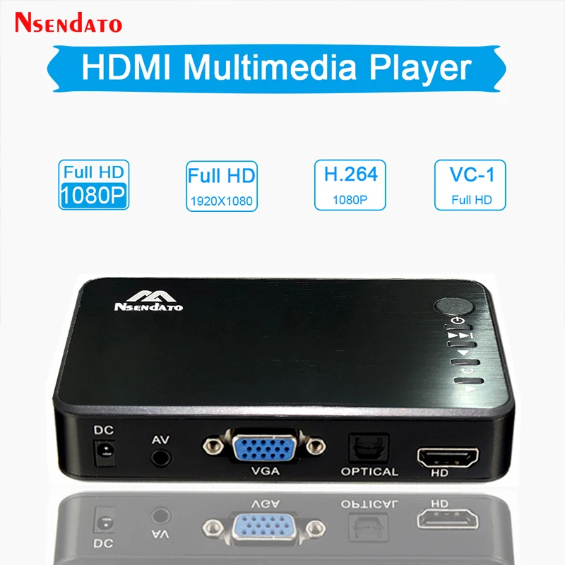 Фото Mini Full HD медиаплеер Autoplay 1080P USB внешний HDD медиаплеер с HD кабелем VGA AV для SD U диска MKV RMVB №4