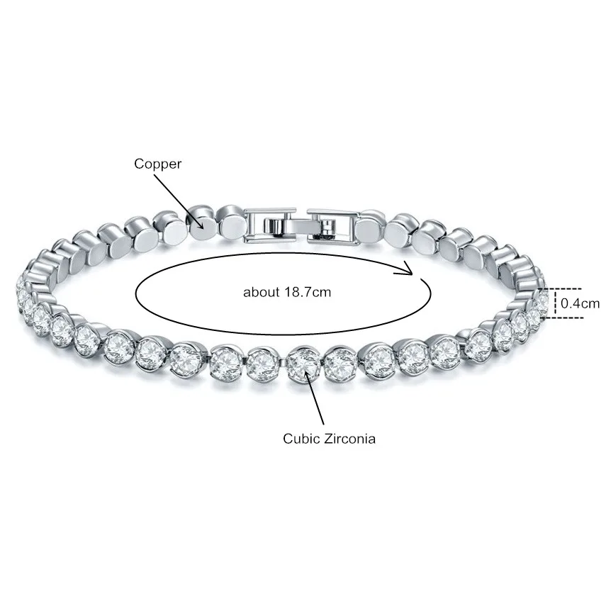Женские теннисные браслеты 4 мм с фианитом браслет серебряного цвета зеленого и