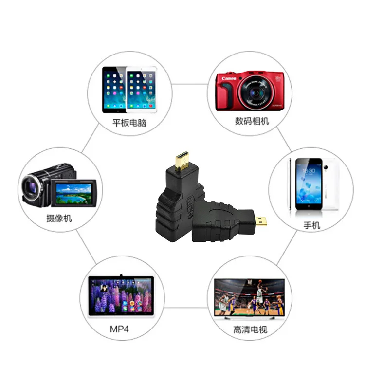 

5Pcs Micro HDMI Male to HDMI Female Adapter Type D to A HDMI Connector Converter Adapter for Xbox 360 for PS3 HDTV