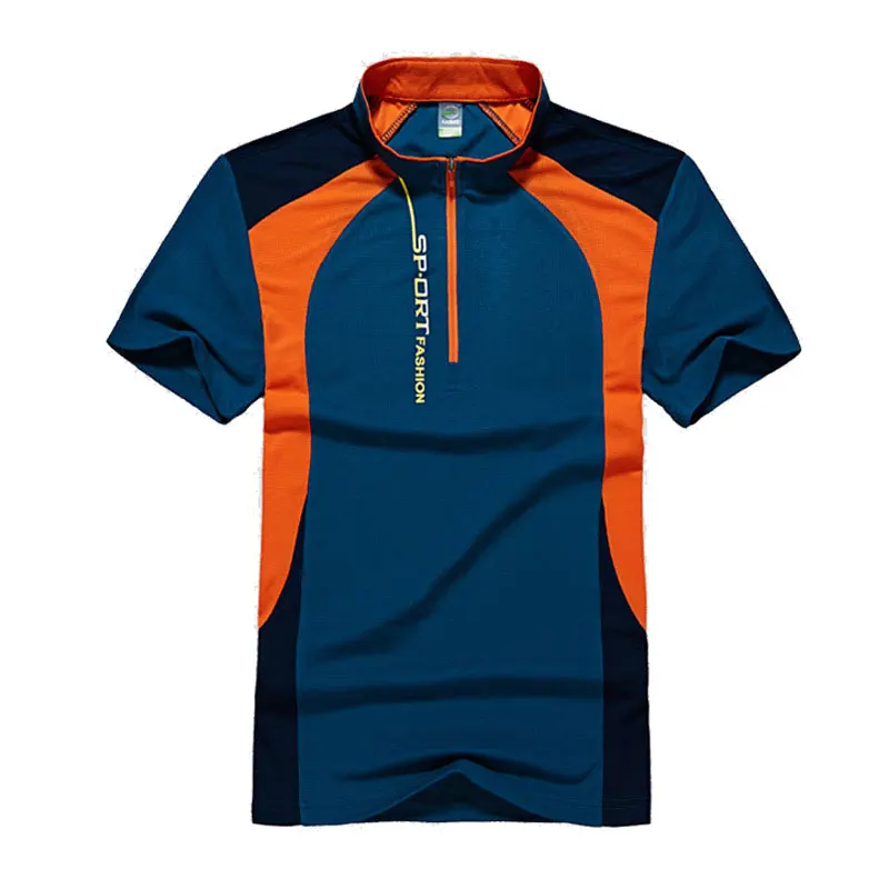 Новое поступление летние мужские футболки на молнии для альпинизма и походов