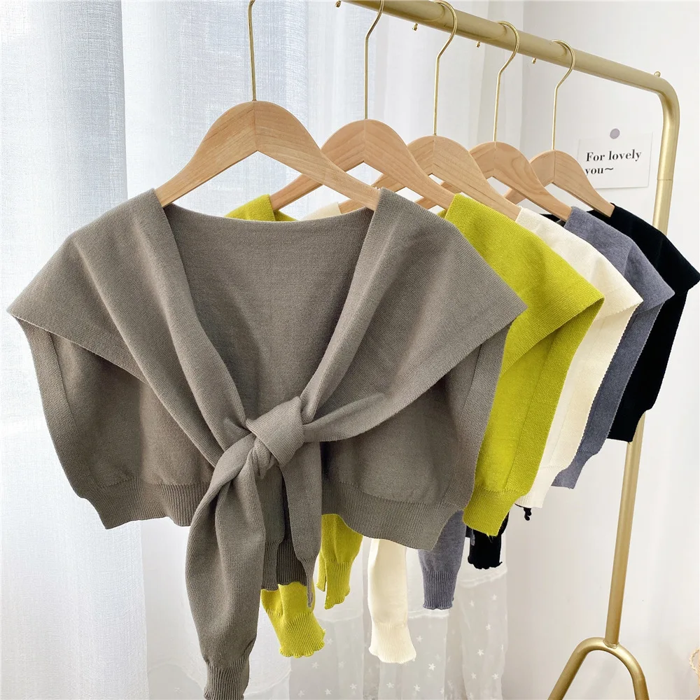 Linbaiway женское ожерелье Съемная отворот вязаное изделие обманка резинки для