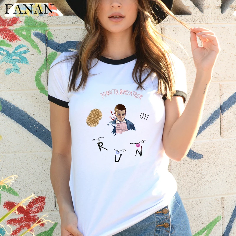 Новинка странные вещи Сезон 3 футболка для женщин с перевернутым дном Eleven женская