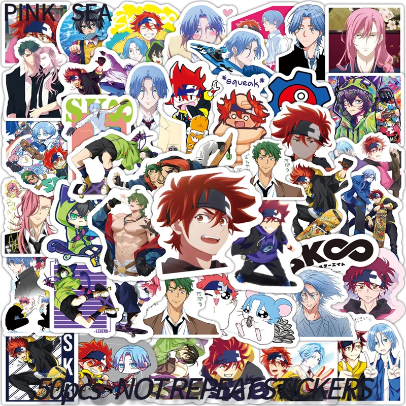 

10/30/50Pcs/set Cartoon SK8 Anime Pvc Stickers For Suitcases Phone Case Kids Diy Skateboard Laptop Wall Scrapbook Mexid Helmet