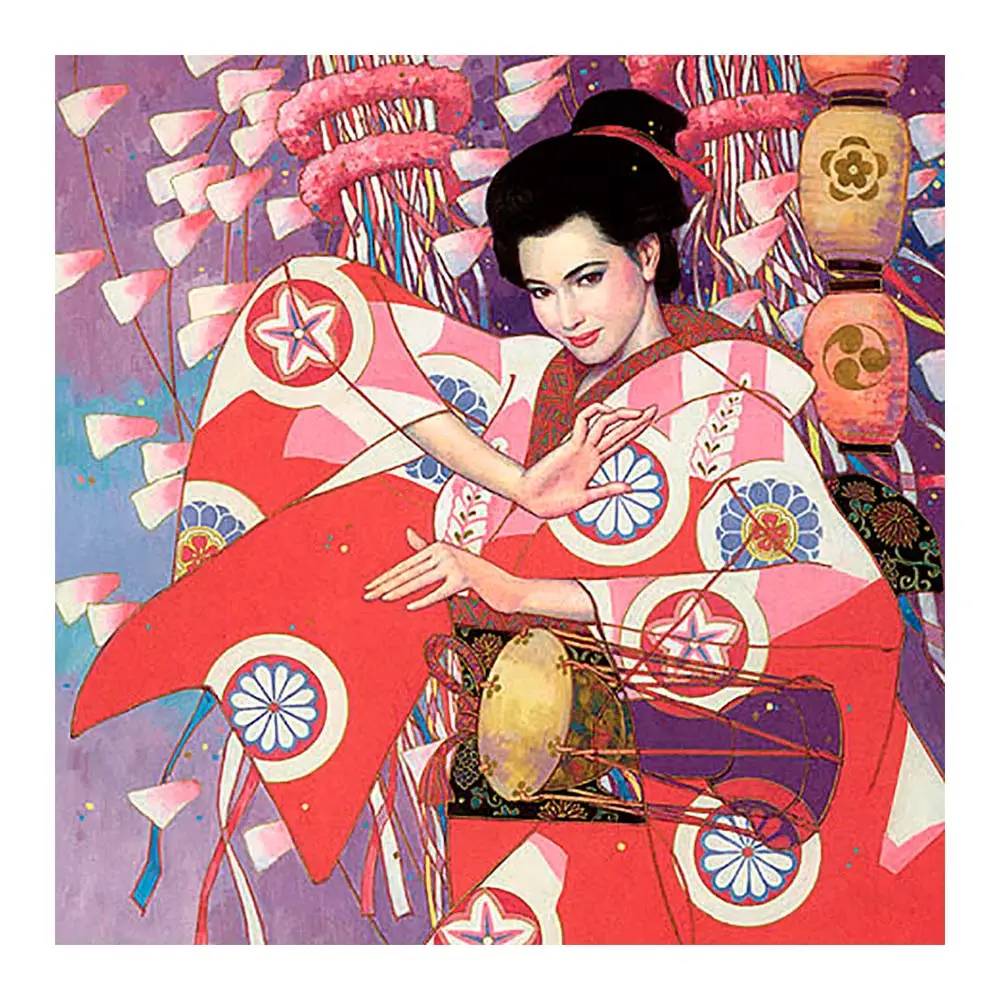 Японская Бриллиантовая живопись гейши для женщин портрет Круглая Полная Картина