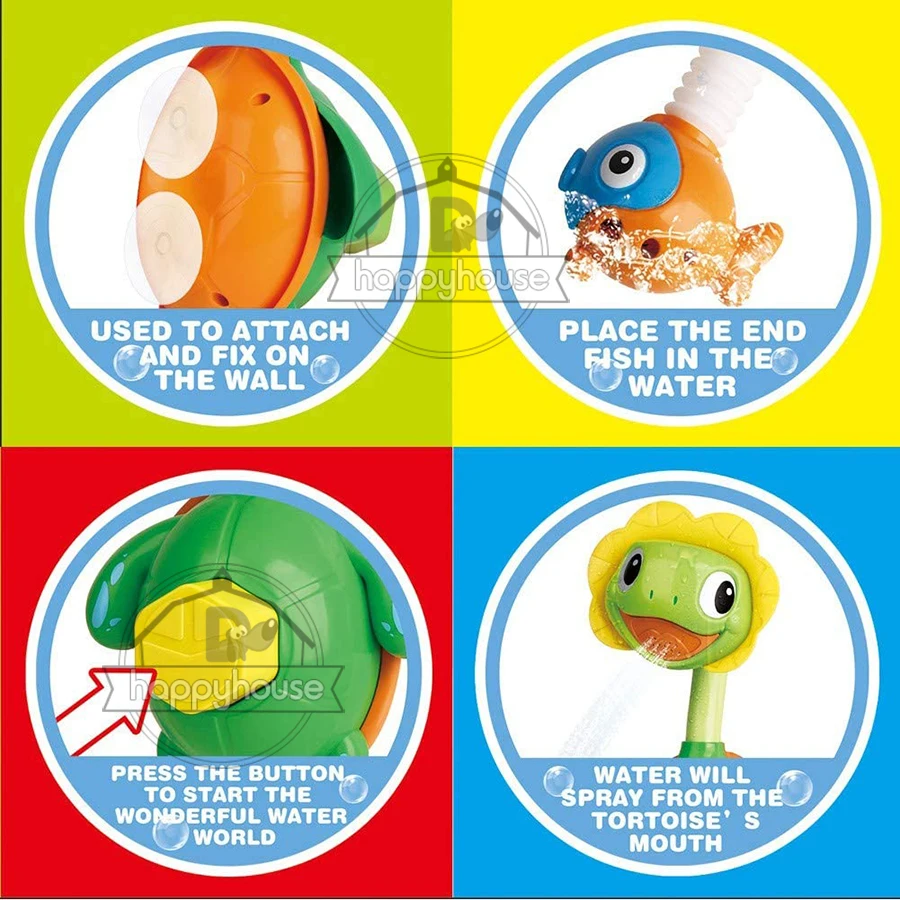 Детские Игрушки для ванны утка черепаха присоска с распылителем воды игрушки
