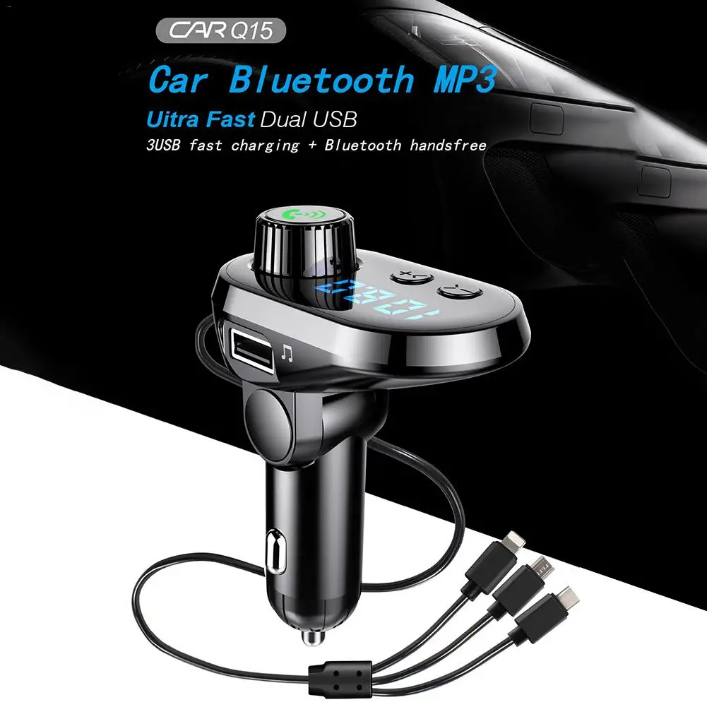 Fm-передатчик Автомобильный MP3-плеер светодиодный синий экран Bluetooth fm-передатчик V5.0 Автомобильный MP3-плеер TF карта 5 В/3.1A аудио автомобильный модулятор
