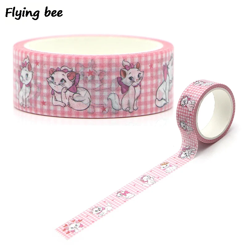 Flyingbee 15 мм х 5 м аристократы милый мультфильм васи лента бумага клейкая лента для поделок канцелярские принадлежности маскирующие Ленточные принадлежности X0285