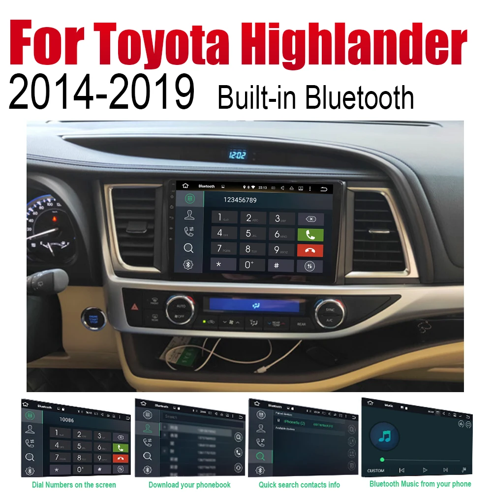 Автомагнитола ZaiXi 2 Din Android автомобильный плеер для Toyota Highlander XU50 серии 2014 ~ 2019 GPS