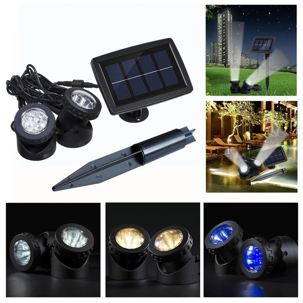 

Solar LED Flood Light Amphibious Underwater Spotlight Diving Light Set Garden Courtyard Multi-Function