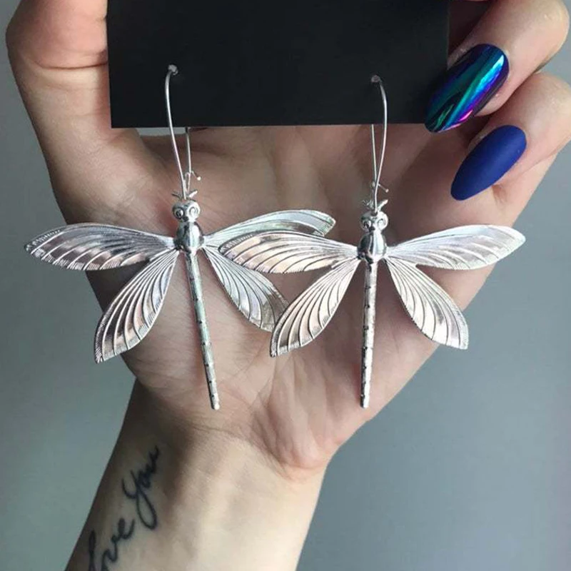 

2021 New Trend Dragonfly Dangle Earrings for Women Fashion Wedding Party Jewelry Girl Gift Hook Earring Statement Mujer Bijoux