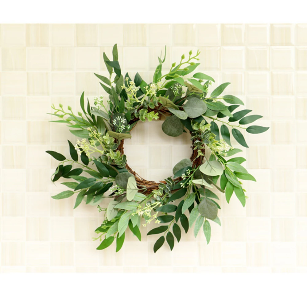 

Garland Wreath Wreaths 1 Pc Green Silk Cloth Wedding Party Photo Props Ornaments Wall Door Home Decoration Flower Grasses