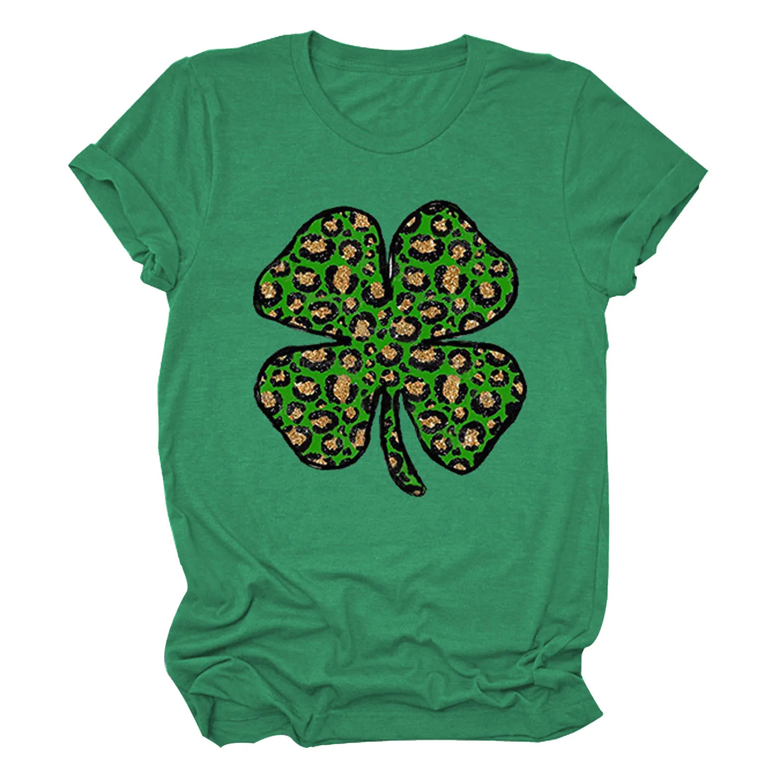 

1044 Women Fashion Saint Patrick Printed O-Neck T-Shirt Short Sleeve O Neck Casual Tee Tops Camisetas De Mujer 2021 New Design