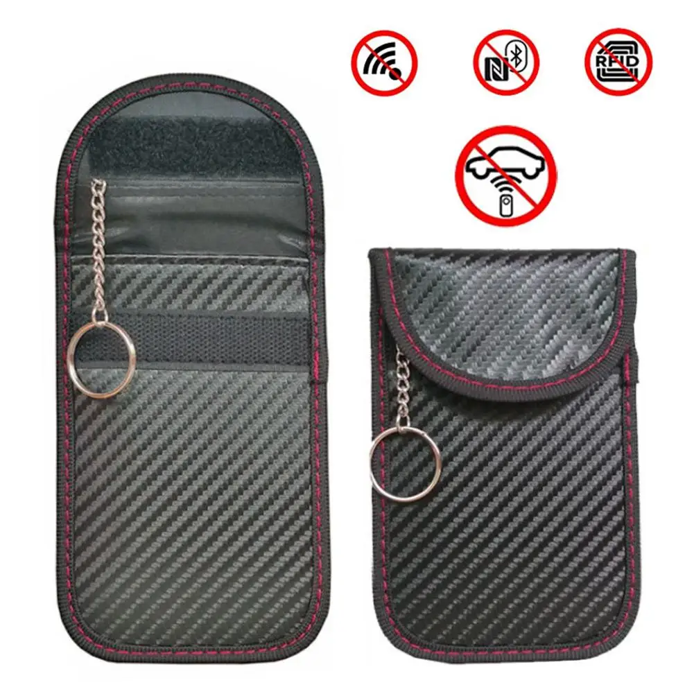 

1pc Car Fob Signal Blocker Faraday Bag Signal Blocking Bag RFID Anti-scanning Shielding Pouch Wallet Case For Privacy Protection