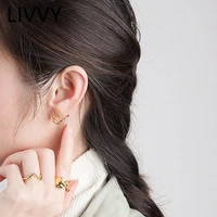livvy silver color multilayer%c2%a0zircon earrings charm women trendy jewelry vintage simple retro party accessories gifts