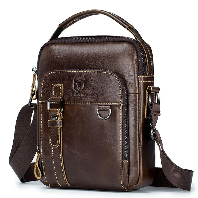 

2022 New Genuine Leather Men's Shoulder Bag Vintage Messenger Bags Men Bolsos Male Crossbody Bags Man's Handbag Sling Bag