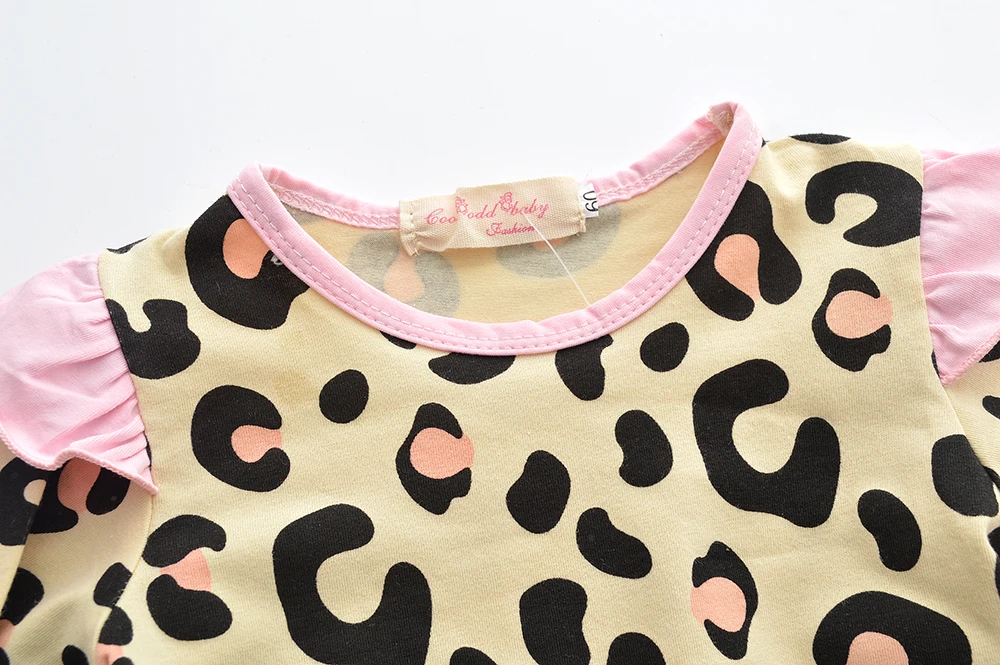 Newborn Baby Girl Clothes Set Fashion Cotton Leopard Print Long Sleeved Romper Top+pants+Headband Toddler Infant 3pcs | Детская одежда