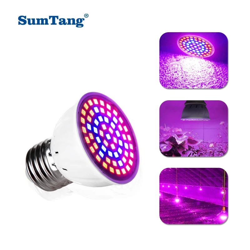 Светодиодная лампа для выращивания светильник полный спектр E27 AC85 265V водить 60leds