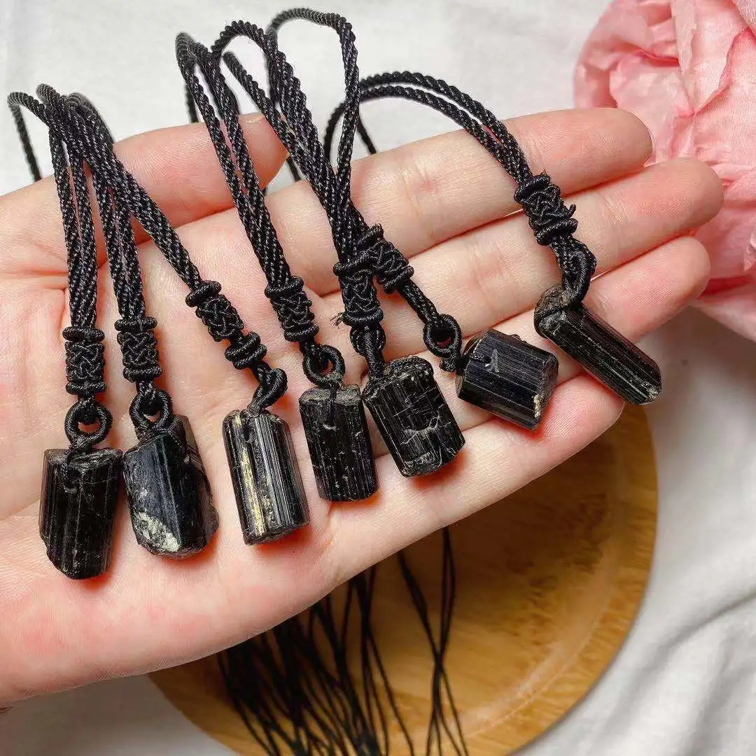 Подвеска из натурального черного турмалина подвеска грубого оригинального