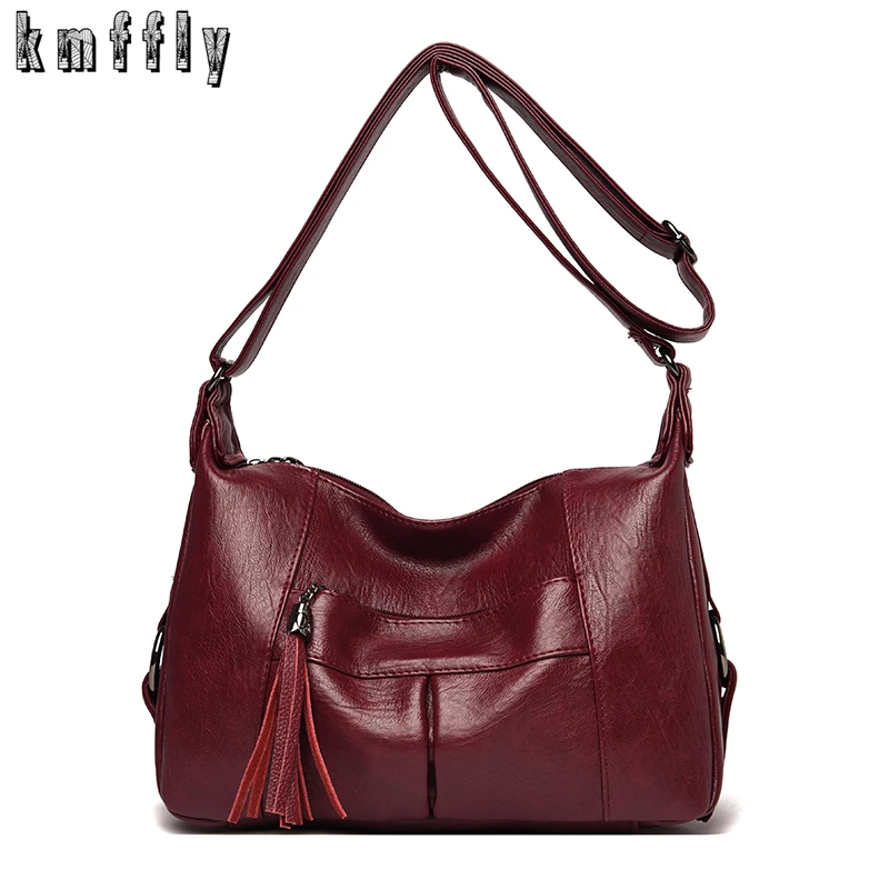 

Женская Роскошная сумка-мессенджер с кисточками, Высококачественная сумка из искусственной кожи, женская дизайнерская сумка 2021, простая вм...