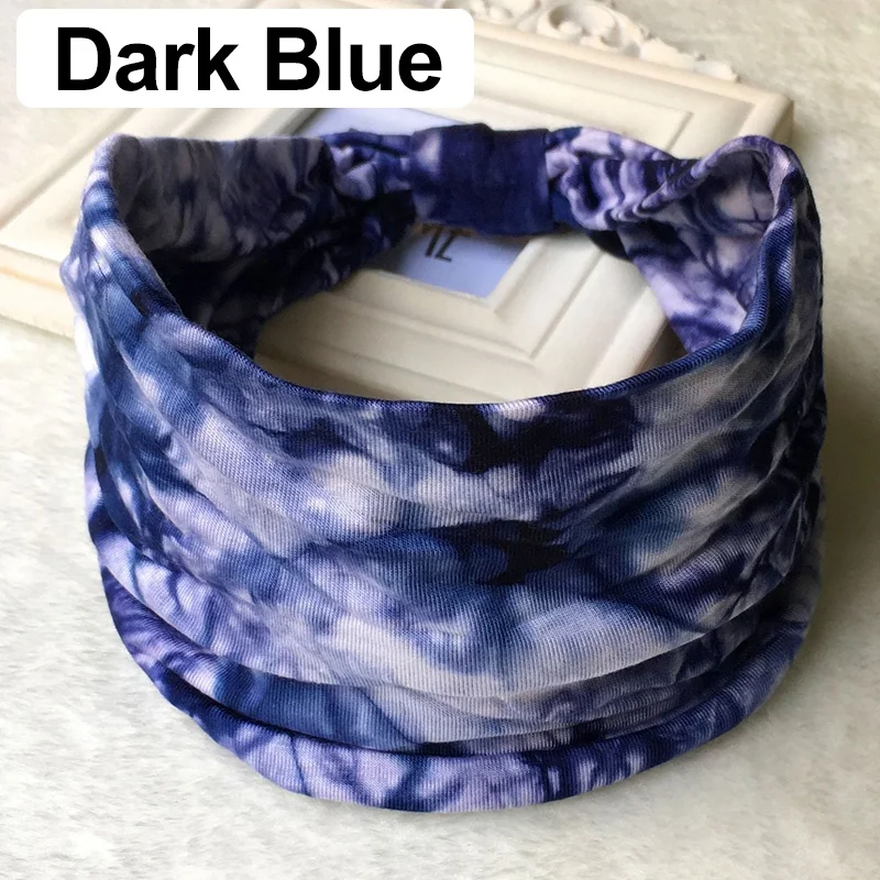 

1PC Knotted Yoga Headband Cotton Headwrap Sweat Hair Bands Tie Dye Sports Headwear Stretch Headpiece