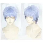 Парик для косплея аниме Токио, короткие волосы из синтетического волокна с синим нагревом Такаси мицуя, с шапочкой