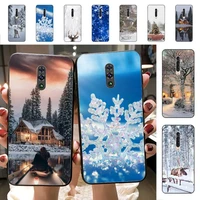 yinuoda landscape winter light snow phone case for vivo y91c y11 17 19 17 67 81 oppo a9 2020 realme c3