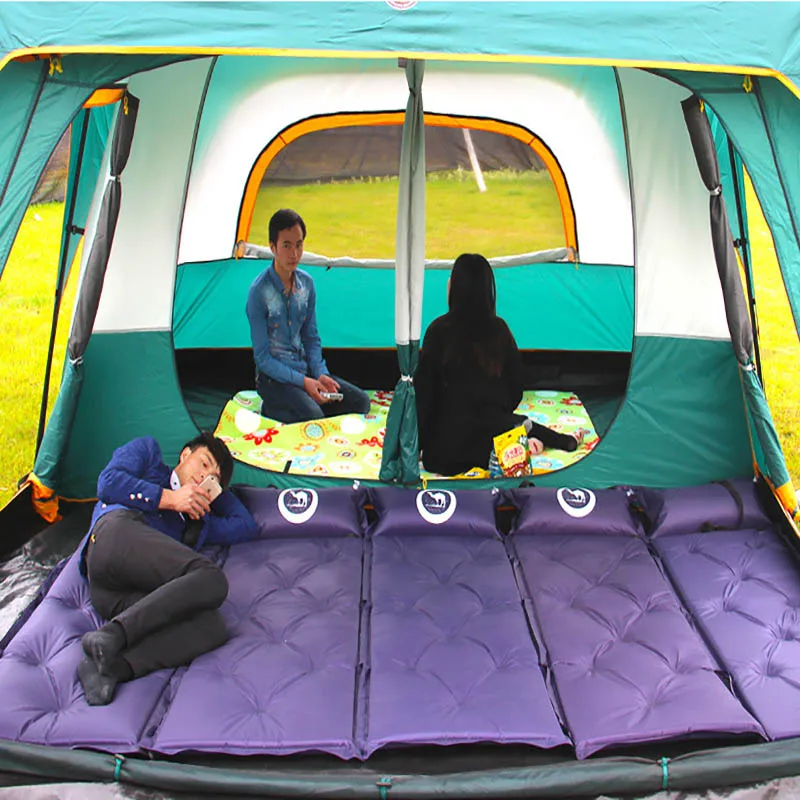 Verkauf Ultra 8-12 Person Doppel Schicht Hohe Qualität Einer Halle Zwei Schlafzimmer Super Starke Wasserdicht Winddicht Camping Zelt