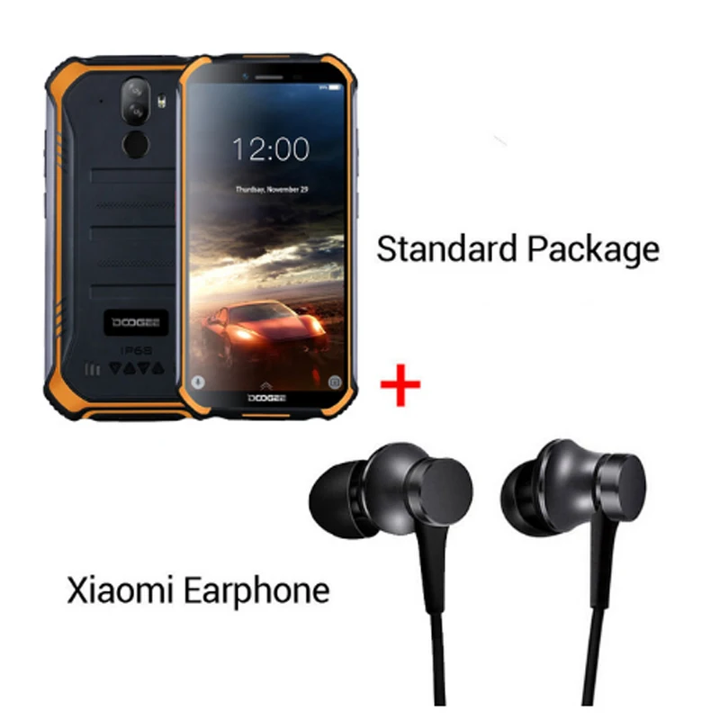 Orange N Earphone DOOGEE S40 4GNetwork прочный мобильный телефон 5,5 дюймов Дисплей 4650 мА/ч, MT6739 4 ядра, 3 Гб оперативной памяти, Оперативная память 32GB Встроенная память Android 9,0 8.0MP IP68/IP69K - Цвет: Orange N Earphone