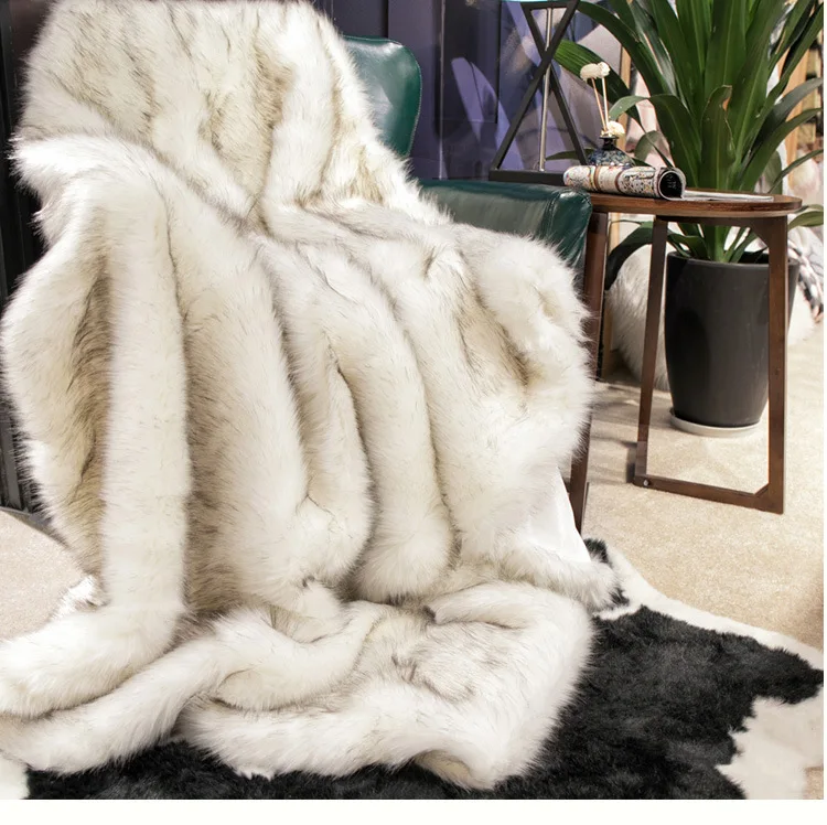 

TONGDI Plush Soft Warm Raschel Synthetic Rabbit Hair Throw Blanket Thick Luxury For Girl Gift Winter Couch Cover Bed Sofa