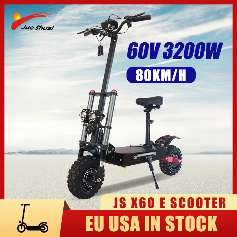 Verkauf Faltbare Elektrische Roller 3200W 60V Elektro-scooter Erwachsene Mit Sitz 80 KM/H High Speed 100KM Lange Disrance CE Zertifizierung