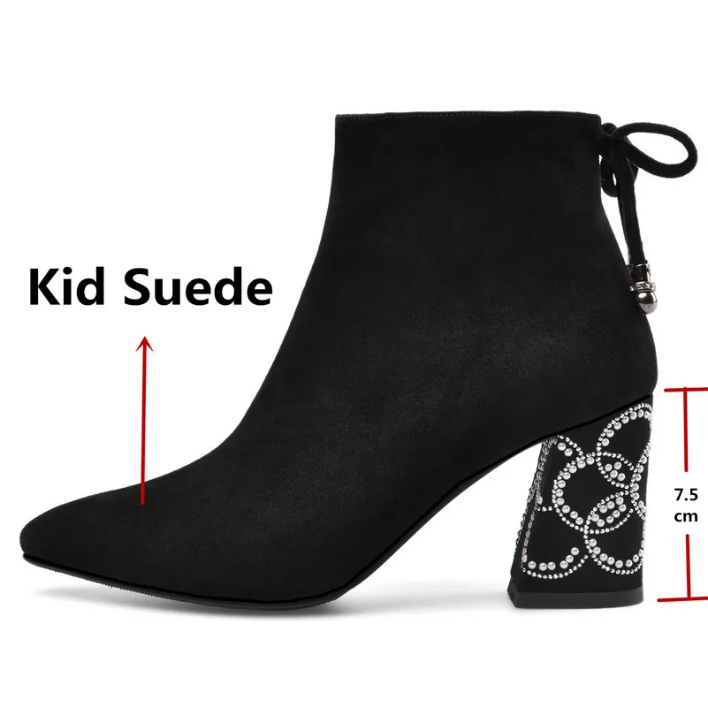 FEDONAS Pearl Embroider Women Ankle Boots High Heeled Prom Elegant Ladies Shoes Woman Warm Autumn and Winter Short Chelsea Boots