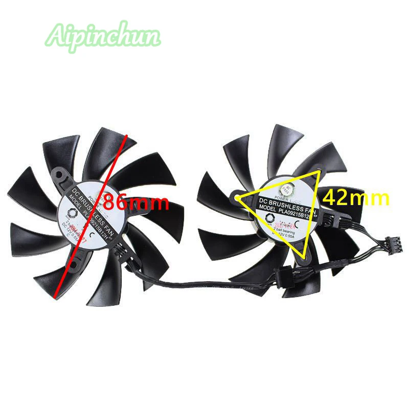 2 шт. 86 мм PLA09215B12H 12 В 0.55A 4Pin кулер для EVGA GeForce GTX 760 770 780 видеокарта вентилятор