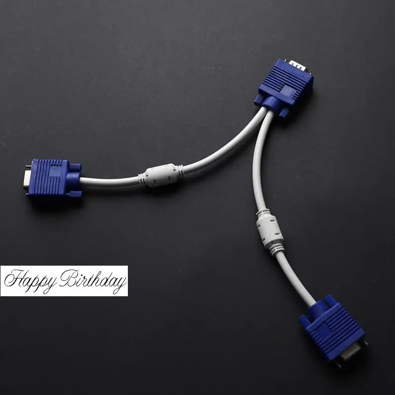 RGB VGA SVGA Male к 2 two HDB15 Female разветвитель адаптер удлинитель | Компьютеры и офис