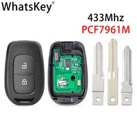 whatskey car remote key 433mhz pcf7961m 4a chip for renault duster sandero dacia logan lodgy trafic master clio vac102 blade
