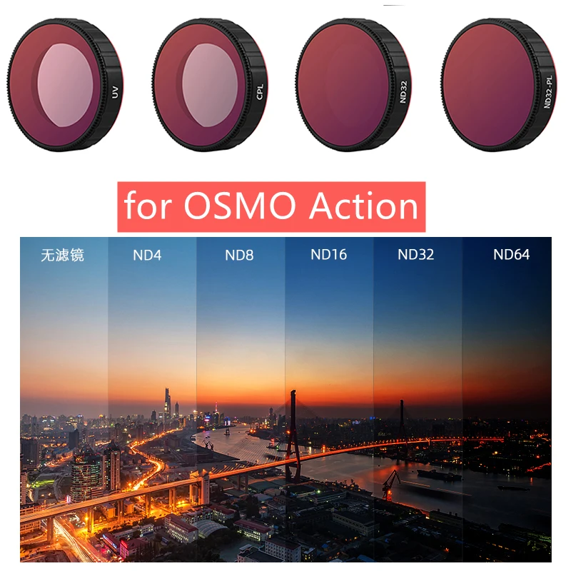 Для OSMO Action CPL UV ND 4 8 16 32 фильтр объектива ND4-PL ND8-PL ND16-PL ND32-PL набор фильтров для DJI Osmo