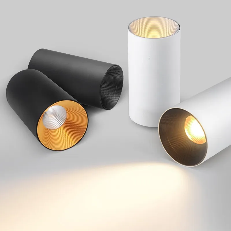 $13.02 Surface Mounted Cylindrical LED COB Downlight Gold Reflector 7W 10W 15W 18W LED Ceiling Bulbs Lamp Spot Light LED Downlight