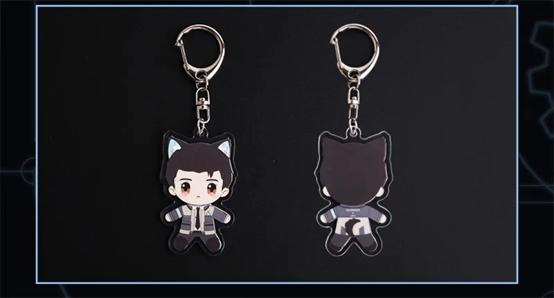 New Game Detroit: Become Human Connor Cat Nekomimi Keychain Keyring Acrylic Sa Key chain ring cosplay props Gifts | Тематическая
