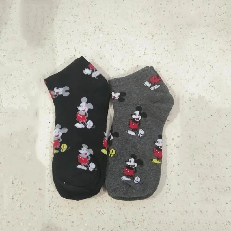 Harajuku/Хлопковые женские короткие носки с героями мультфильмов Невидимые для