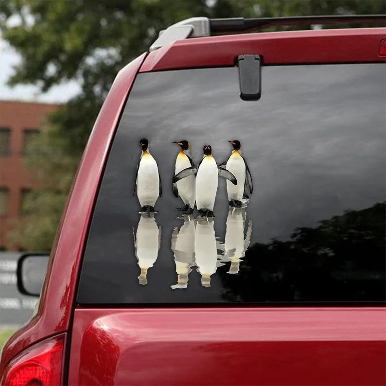 

Penguin Crack Decal, 3D Penguin Sticker For Car Window, Penguins Lover, Crack 3d Vinyl Mural Hole