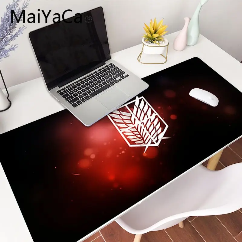 

MaiYaCa 70x30cm Attack on Titan logo Anti-Slip Computermats Gaming Mouse Pad Large Locking Edge Keyboard Deak Mat for Cs Go LOL