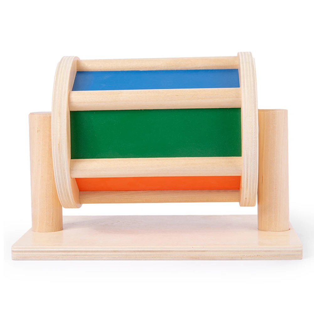 

Treeyear Wooden Sensory Spinning Drum with Mirror Montessori Materials Sounds Drum Educational Toys for Children Baby Toys