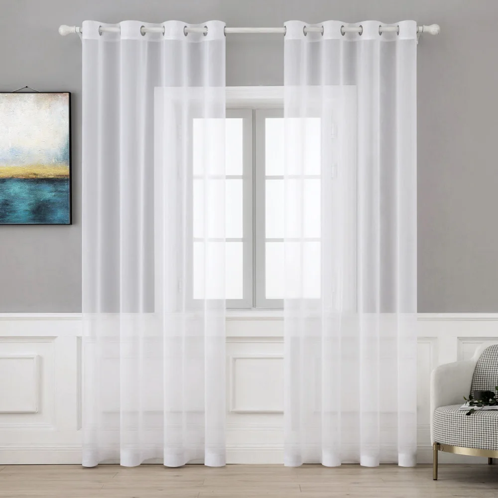 

Multi Color Pure White Sheer Curtains for Living Room Kitchen Bedroom Room Divider Black Pink Tulle Voile Curtain