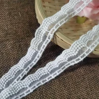 1yards embroidery flower applique cotton lace fabric 1 8cm ribbon dot lace collar sewing guipure dress laces for clothes la40
