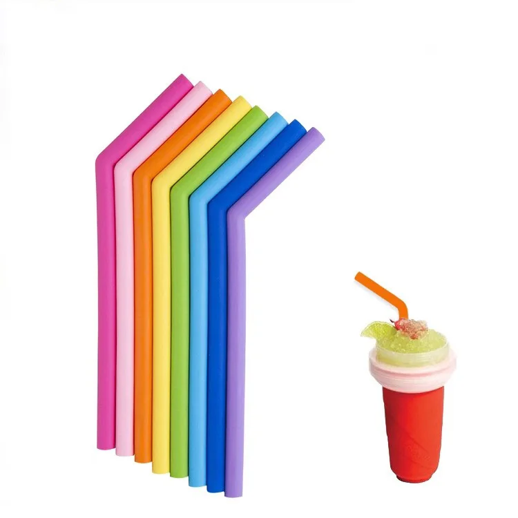 Пищевая многоцветная многоразовый силикон соломенная силиконовая трубочка с