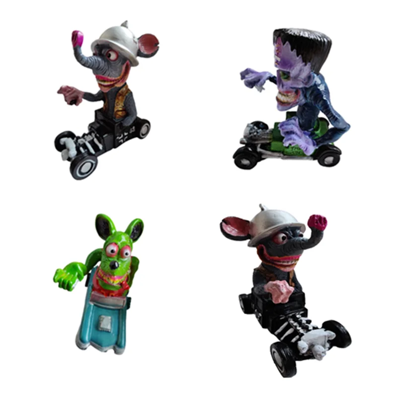 

Rat Fink Collectible Model Toy Big Mouth Monster Resin Crafts Statue Driving Monster Figure Toys For Kids Halloween Gift