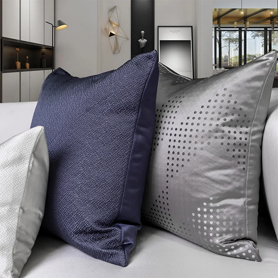 Trending geometric polka dot decorative throw pillow/almofadas case 30x50 45 50,blue gery orange cushion cover home decorating