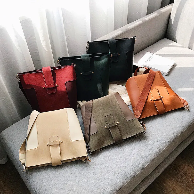 Модная женская сумка на плечо из нубука винтажная сумка-мессенджер sac a main femme de