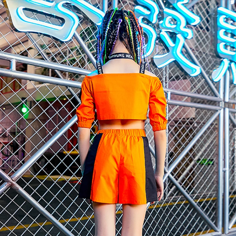 

New Jazz Dance Costumes Girls Hip Hop Clothing Children Cheerleaders Stage Performance Outfit Modern Street Dancing Wear