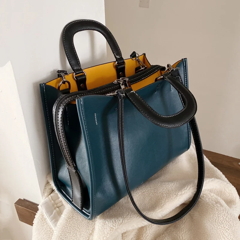 Модные однотонные Сумки из искусственной кожи женские Наплечные сумки 2020 новые