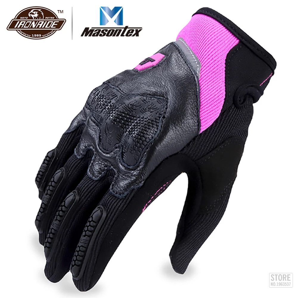 

Мотоциклетные Перчатки Masontex, перчатки из воловьей кожи для мотокросса, с сенсорным экраном, с пальцами